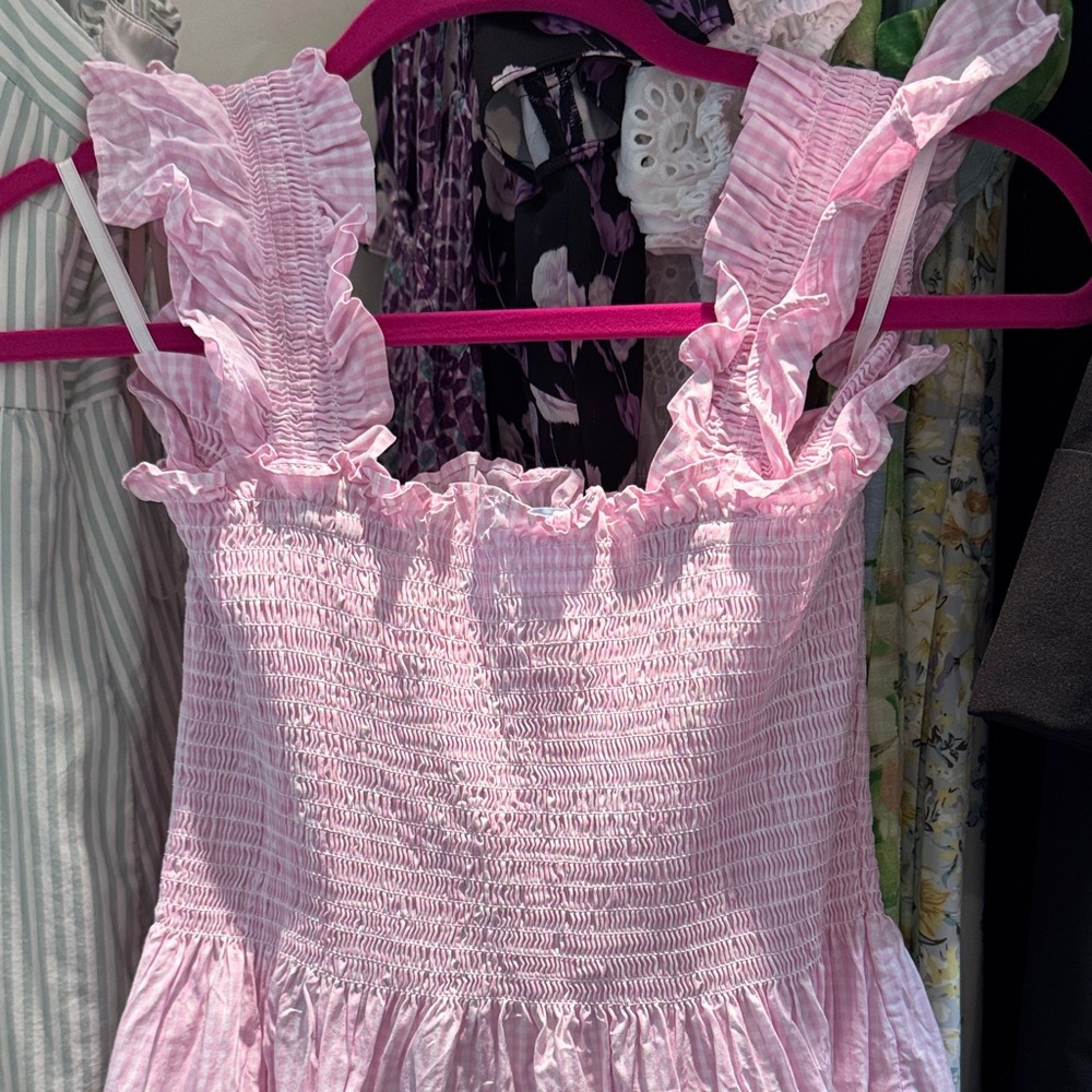 Pink Gingham Maxi Dress